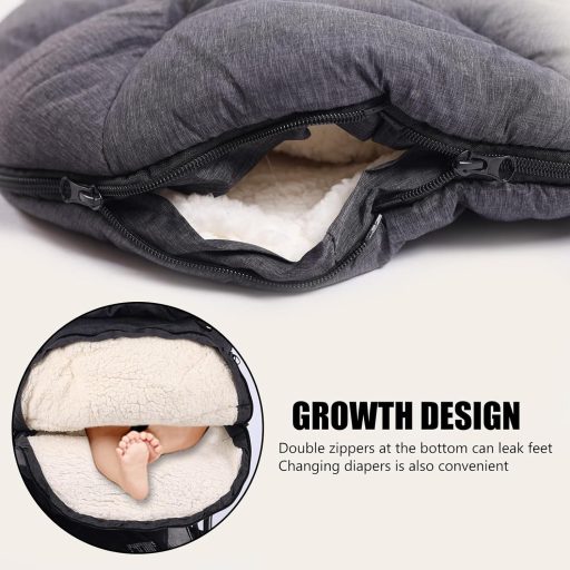 Aloskart Univerzálny zimný fusak do kočíka, hrubé prevedenie, tmavosivý