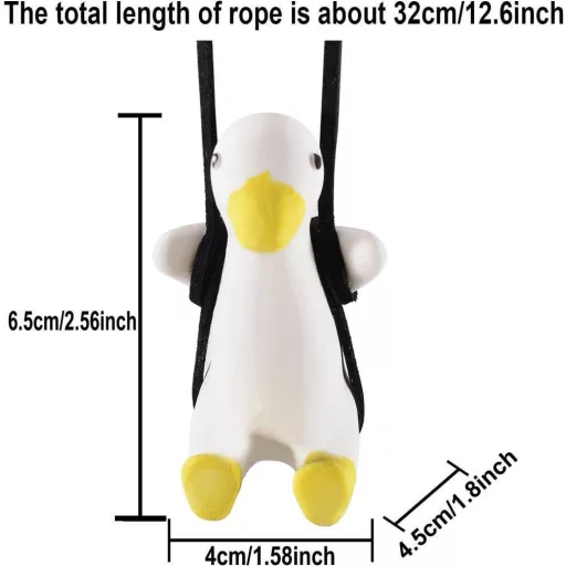 Zlatá Hojdajúca sa Kačička Ozdoba do Auta na Spätné Zrkadlo