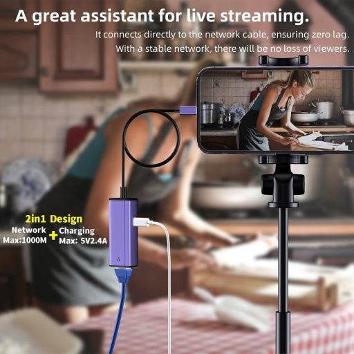 Adaptor 2în1 Lightning la Ethernet și alimentare pentru iPhone, iPad și iPod