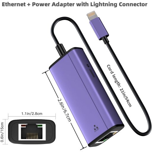 Sunshot Lightning Ethernet és Power Adapter 2in1 iPhone iPad iPod-hoz