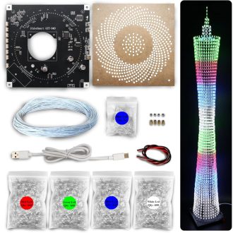   iCubeSmart LED Kocka Modell DIY Elektronikai Készlet, 64 LED Körrel, 1 Méter Magas