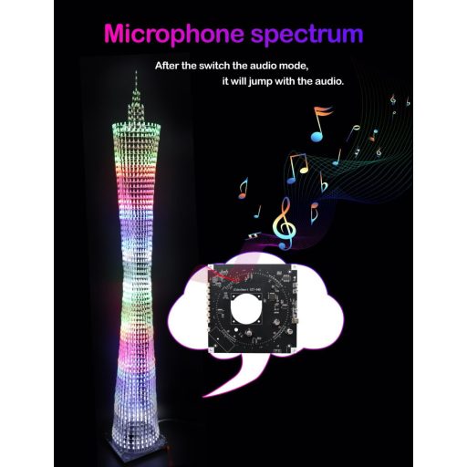 iCubeSmart LED kocka DIY elektronická stavebnica, 64 LED diód, výška 1 meter