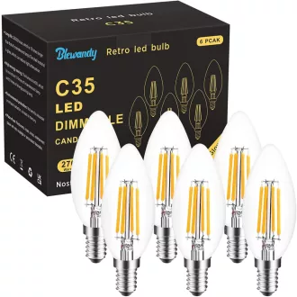   Blewandy E14 LED gyertya izzó 4W meleg fehér 6db csomag csillárokhoz