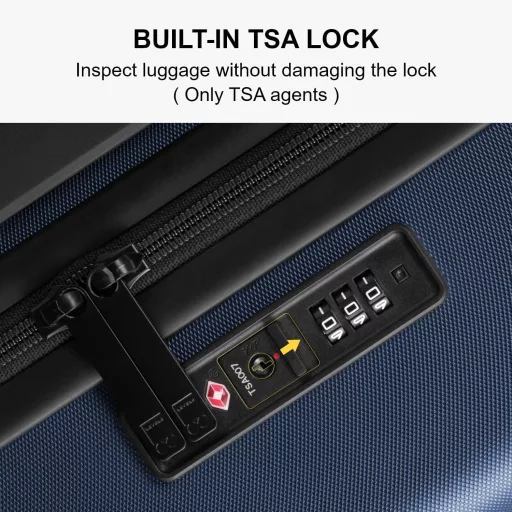LEVEL8 Könnyű Kabinbőrönd 55cm Polycarbonate Keményfedeles Utazótáska Sötétkék