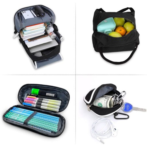 FRONET školska torba za dječake i djevojčice, vodootporna, pretinac za laptop, pernica