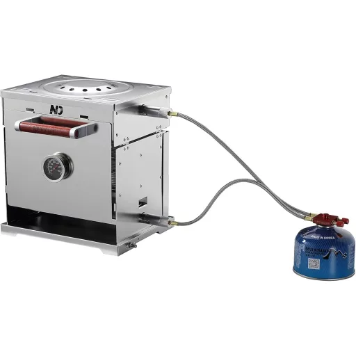 Aragaz portabil pe gaz din oțel inoxidabil New Direction Tackle - Aragaz multifuncțional de camping și grătar BBQ, cuptor pentru pescuit și excursii în aer liber