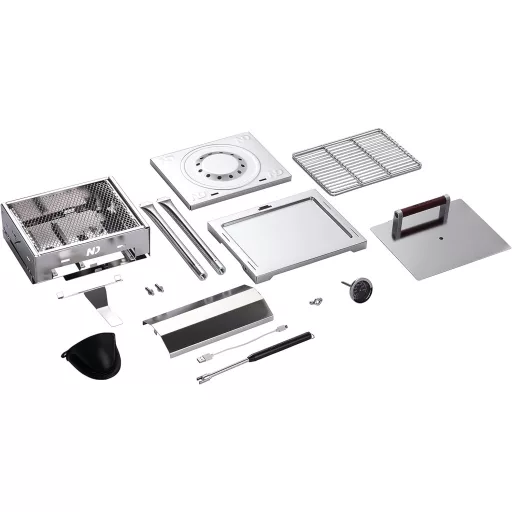 Aragaz portabil pe gaz din oțel inoxidabil New Direction Tackle - Aragaz multifuncțional de camping și grătar BBQ, cuptor pentru pescuit și excursii în aer liber