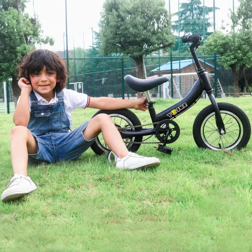 YBIKE 2 în 1 Bicicletă de echilibru și Bicicletă pentru copii, 12 inch, Albastră, Cadru din oțel, Frână spate, Pentru copii de 1-7 ani, Șa ajustabilă