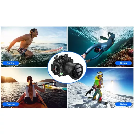 Carcasă subacvatică Sea Frogs pentru Sony A7RIII cu obiectiv de 90mm - Carcasă impermeabilă IPX8 până la 40m adâncime pentru scufundări, surfing