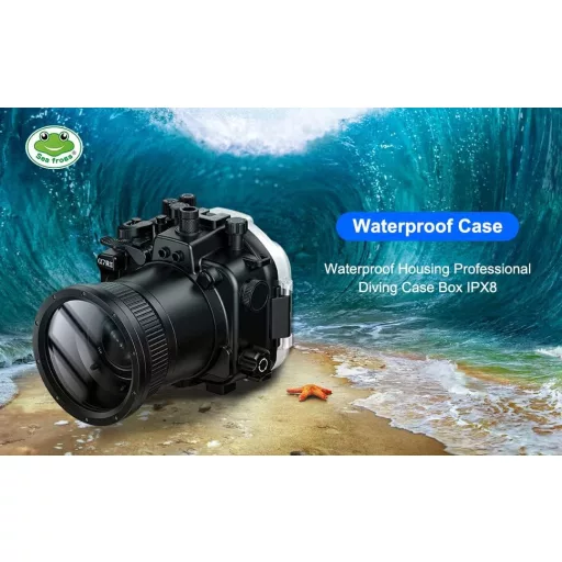 Sea frogs Vízalatti Kameraház Sony A7RIII 90mm Objektívhez - IPX8 40m Merülési Mélységig Vízálló Tok Búvárkodáshoz, Szörfözéshez