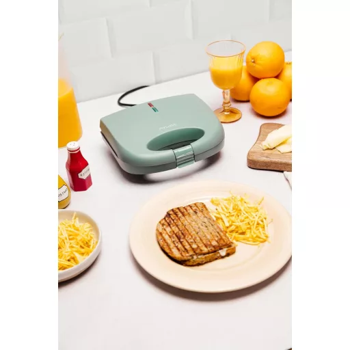 My Wave 750W szendvicssütő elektromos grill 90° nyitás antilengő lemezzel