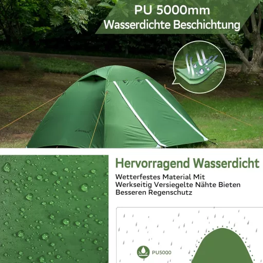 Trojsezónny stan Clostnature pre 2-4 osoby, nepremokavý a ľahký trekingový stan