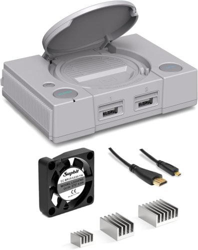 Carcasă RetroFlag PiStation pentru Raspberry Pi 4 - Oprire sigură, ventilator, radiator, cablu HDMI