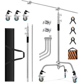   Soonpho C-állvány rozsdamentes acél 330 cm boom tripod reflektorhoz és stúdió világításhoz