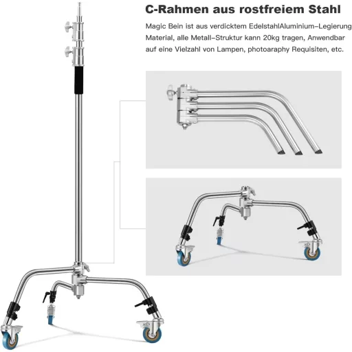 Soonpho C-állvány rozsdamentes acél 330 cm boom tripod reflektorhoz és stúdió világításhoz