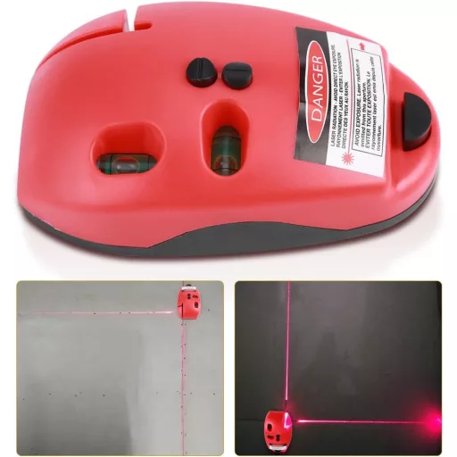 Nivelă Laser Mumisuto cu 2 Linii, Instrument de Măsurare Orizontal și Vertical, Roșu