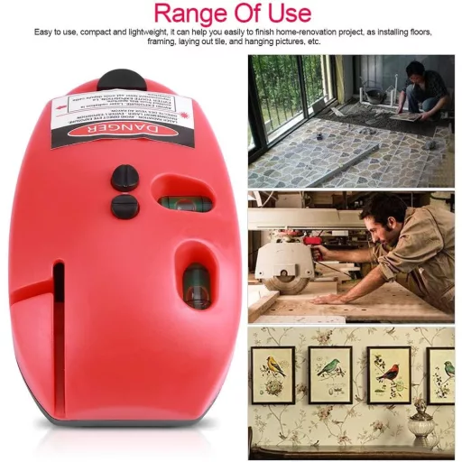 Nivelă Laser Mumisuto cu 2 Linii, Instrument de Măsurare Orizontal și Vertical, Roșu