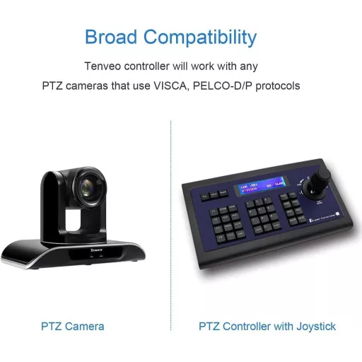Tenveo KZ1 PTZ Kontroller Joystickkel, VISCA és PELCO Támogatással