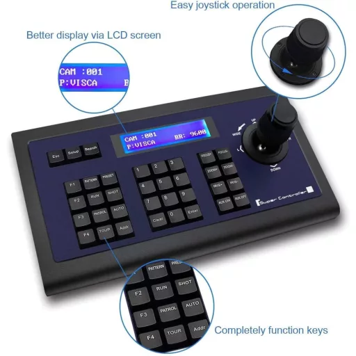 Tenveo KZ1 PTZ Kontroller Joystickkel, VISCA és PELCO Támogatással