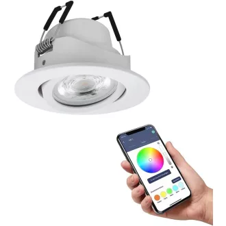   EGLO connect.z Smart LED beépíthető spotlámpa 88mm ZigBee Alexa vezérlés RGB dimmelhető - White, Without remote control