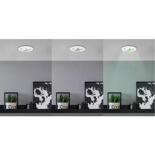 Spot LED încastrat inteligent EGLO connect.z 88mm ZigBee control Alexa RGB reglabil - Alb, Fără telecomandă
