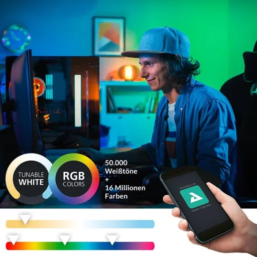 Spot LED încastrat inteligent EGLO connect.z 88mm ZigBee control Alexa RGB reglabil - Alb, Fără telecomandă