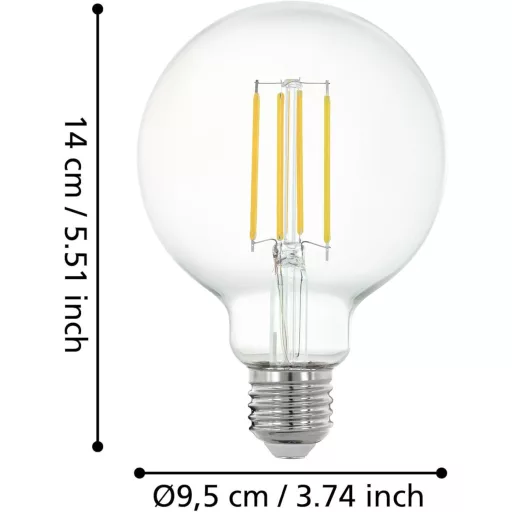 EGLO Connect.z E27 G95 ZigBee okos LED izzó Alexa vezérléssel, dimmelhető meleg fehér - G95, Warm White