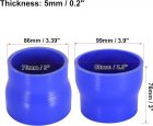 X AUTOHAUX Kék Szilikon Cső Hűtőrendszerhez, 76-89 mm Belső Átmérő