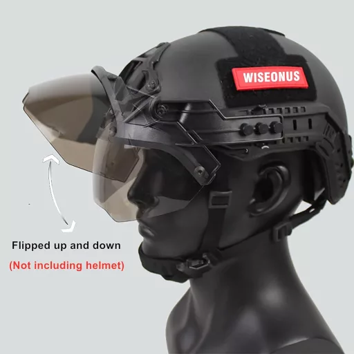 WISEONUS Univerzálne Taktické Okuliare na Prilbu - Odnímateľné Airsoftové a Paintballové Ochranné Okuliare pre Rýchle Prilby (Fast Helmy) - Lovecký Doplnok