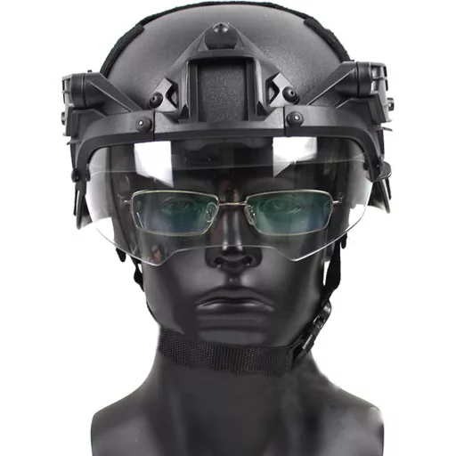 Ochelari tactici universali pentru cască WISEONUS - Ochelari de protecție detașabili Airsoft și Paintball pentru căști Fast - Accesoriu de vânătoare