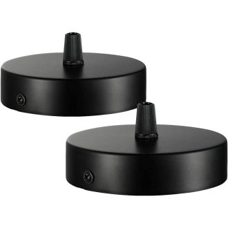   Cheson de tavan Chedin 100x20mm - Cutie de montaj metalică rotundă negru mat 2 buc - Rozete pentru lustre, aplice și plafoniere, stil clasic.