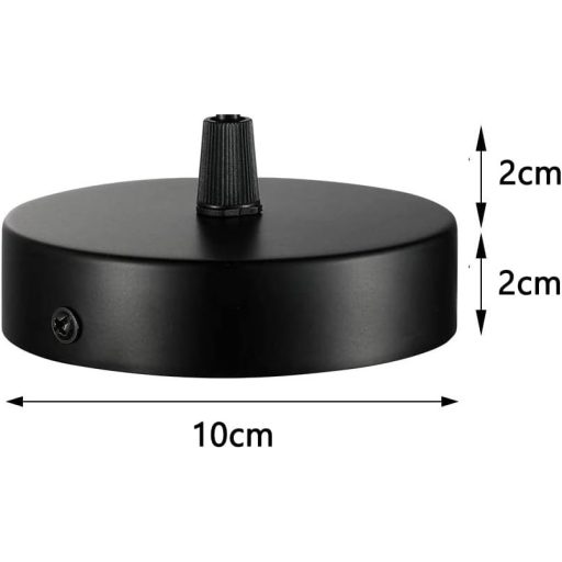 Cheson de tavan Chedin 100x20mm - Cutie de montaj metalică rotundă negru mat 2 buc - Rozete pentru lustre, aplice și plafoniere, stil clasic.