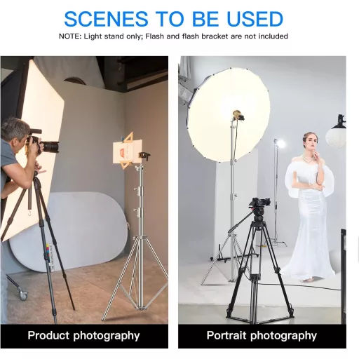 Soonpho rozsdamentes acél állvány 280cm rugózott fotó tripod 2db csomag