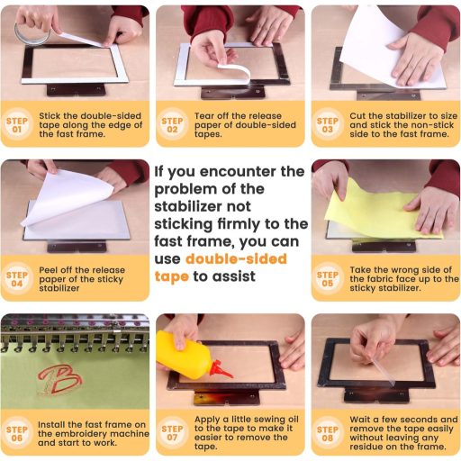 New brothread Samoljepljivi Tear Away Podložni flis za vezenje, rola 30 cm x 9 m