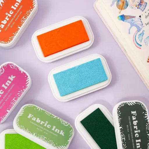 Fatiya Textil Bélyegzőpárna - Mosható Téglavörös Festékpárna Kézművességhez, Ruhára, Fára, Papírra - Kreatív DIY Kártyakészítéshez, Ujjlenyo