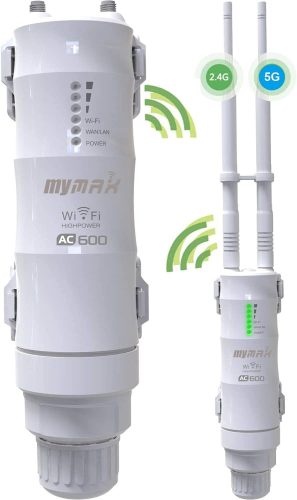 MyMAX AC600 Kültéri WiFi Jelerősítő - Dual Band 2.4+5GHz, 600Mbps, PoE, Időjárásálló, Nagy Hatótávolságú Repeater, Access Point, WN570HA1