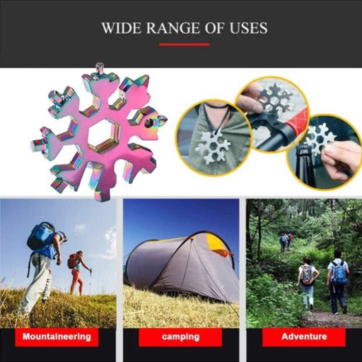 18 az 1-ben Multifunkciós Eszköz, Hópehely forma, Csavarhúzó Sörnyitó, Többszínű