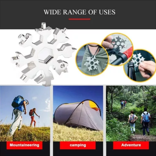 Șurubelniță multifuncțională fulg de nea cu deschizător de sticle, 2 buc argintiu