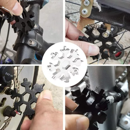 Șurubelniță multifuncțională fulg de nea cu deschizător de sticle, 2 buc argintiu