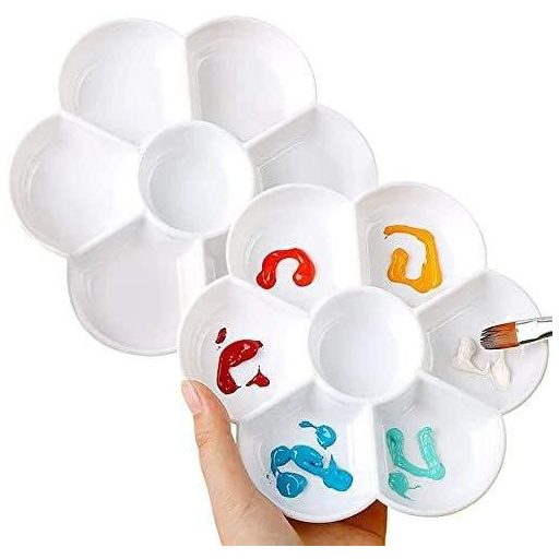 Paleta za miješanje boja u obliku cvijeta sa 7 odjeljaka, za akrilne i vodene boje - 2 kom