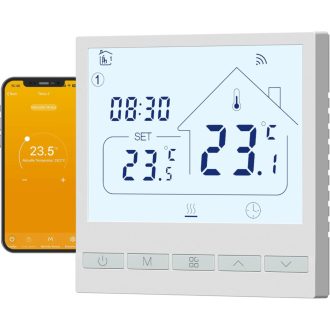   Termostat inteligent WiFi BEOK TOL47WIFI pentru centrală pe gaz/apă și încălzire în pardoseală - Programabil, compatibil cu Alexa și Google Assistant