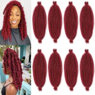   XTREND 12 Inch Spring Twist Afro Hajfonás Szintetikus Haj 8 Csomag Bordó Vörös