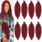 XTREND 12 Inch Spring Twist Afro Hajfonás Szintetikus Haj 8 Csomag Bordó Vörös