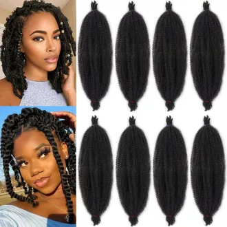   Xtrend 8 csomag 30cm Afro Twist hajhosszabbítás fekete szintetikus fonat haj