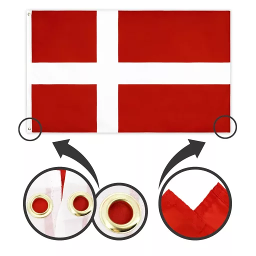 Dán zászló szett - 2 db időjárásálló, élénk színű, 90x150 cm-es nemzeti lobogó sárgaréz karikákkal