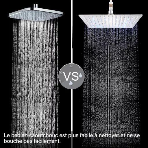 Cesinkin LED zuhanyfej 40x40cm négyzet alakú rozsdamentes acél