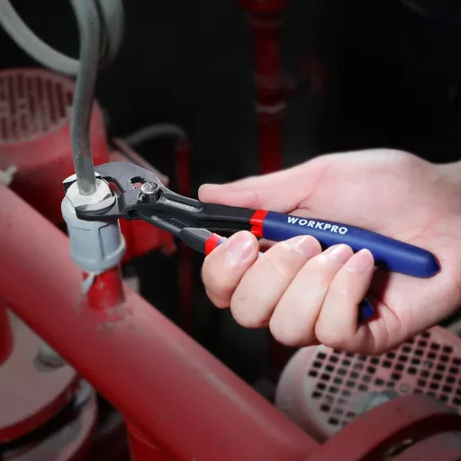Clește pentru țevi WORKPRO 180mm, oțel Cr-V, reglabil, cu eliberare rapidă