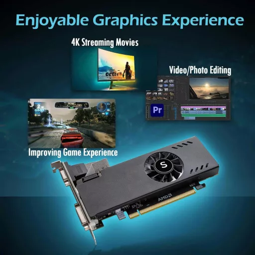 SAPLOS Radeon RX 550 4GB GDDR5 Alacsony Profil Videokártya HDMI DVI-D