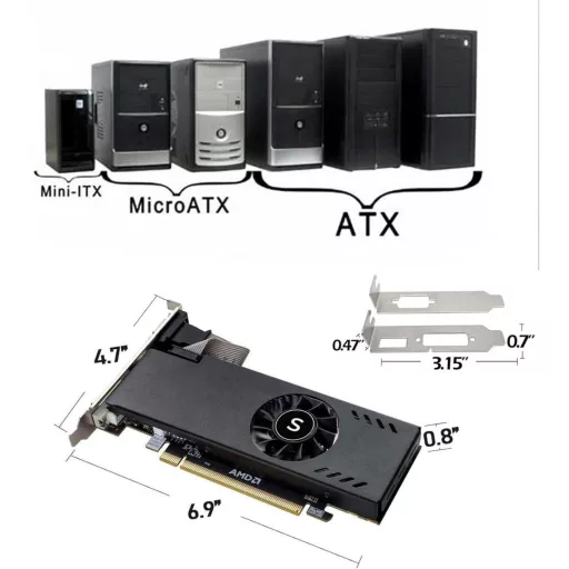 SAPLOS Radeon RX 550 4GB GDDR5 nízkoprofilová grafická karta HDMI DVI-D