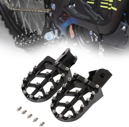 Suporturi pentru picioare JFG RACING - Pedale late CNC din aluminiu, negre, pentru modelele Sur Ron Light Bee și CRF150F/230F